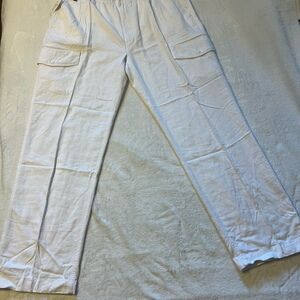 New Roundtree & Yorke Classic Fit Flat Front Pants White size W42x32L